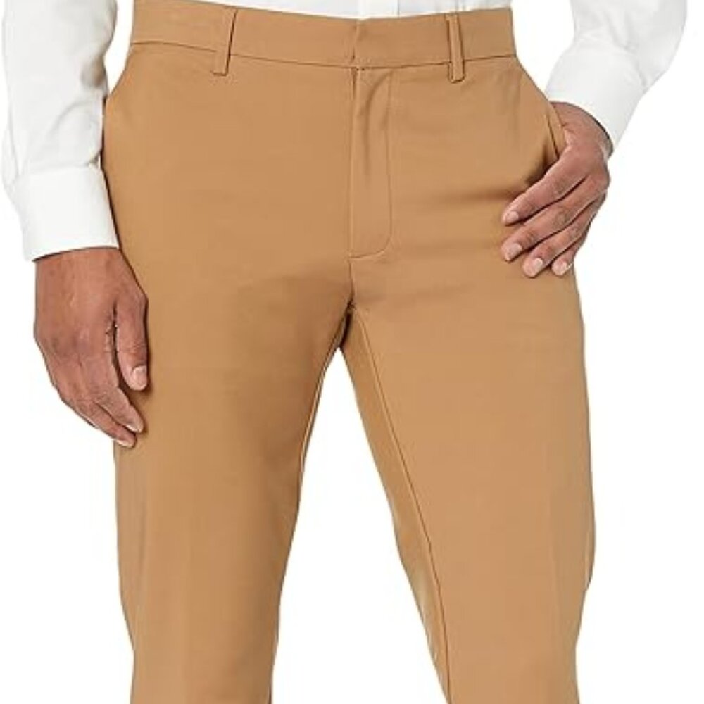 GOODTHREADS Min's Skinny-Fit  Beige Modern Stretch Dress Pant 28w x 30L